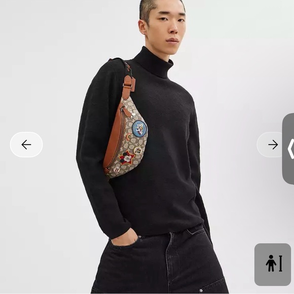 Coach Crossbody Bag with Disney Patches - Brown and Cream - Picture 13 of 15